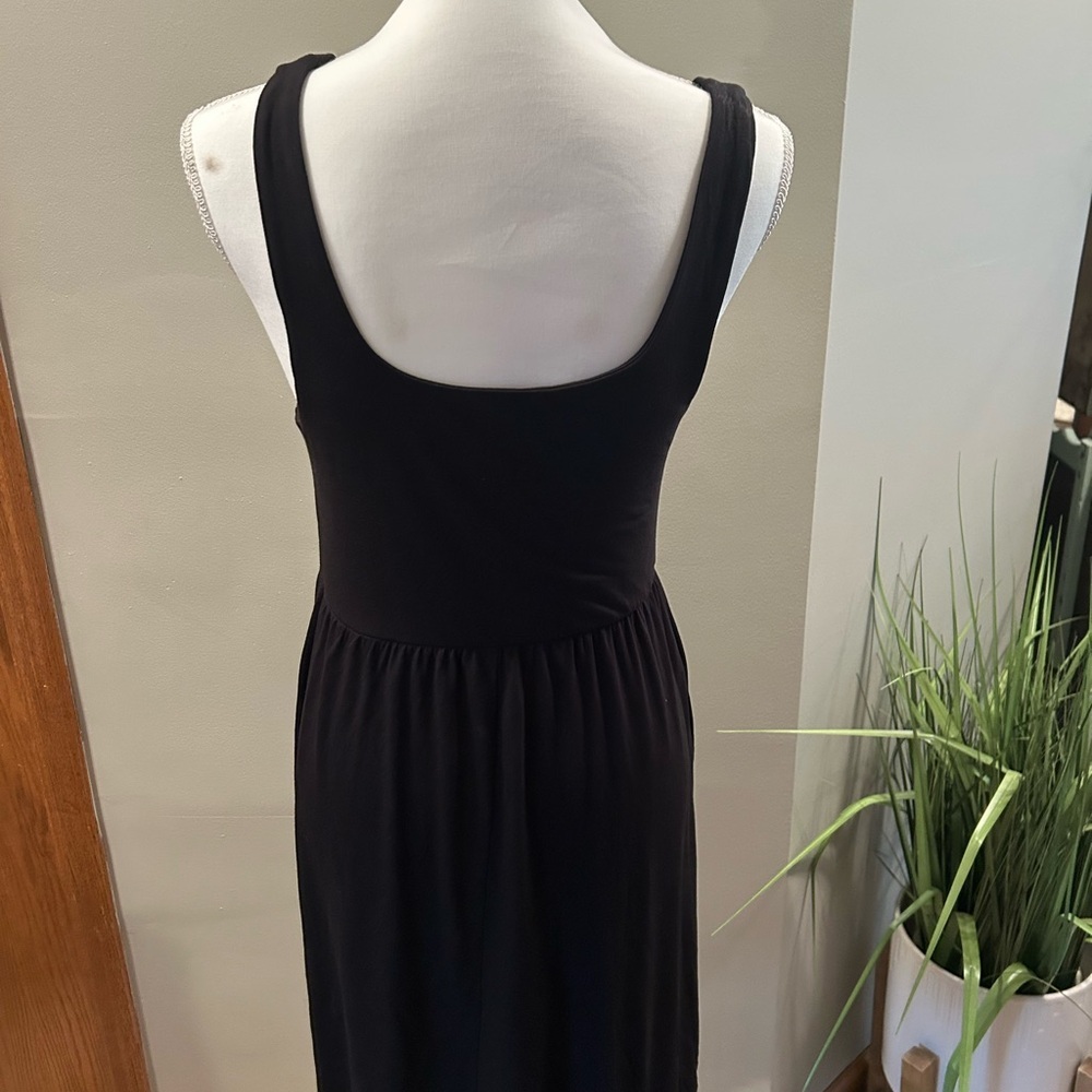 A New Day Black Fit & Flare Tank Dress soft Stretch Casual Mini summer travel M - Picture 2 of 5